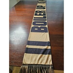 Purdue Boilermakers Indiana Gold Black Scarf With Fringe 60" Perfect Condition